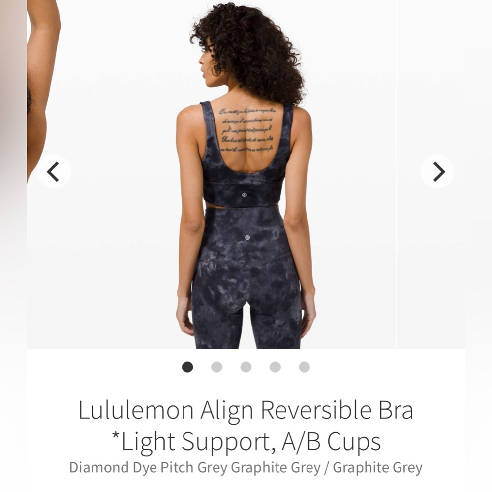 Lululemon Align Reversible Bra
*Light Support, A/B Cups
Diamond Dye 6